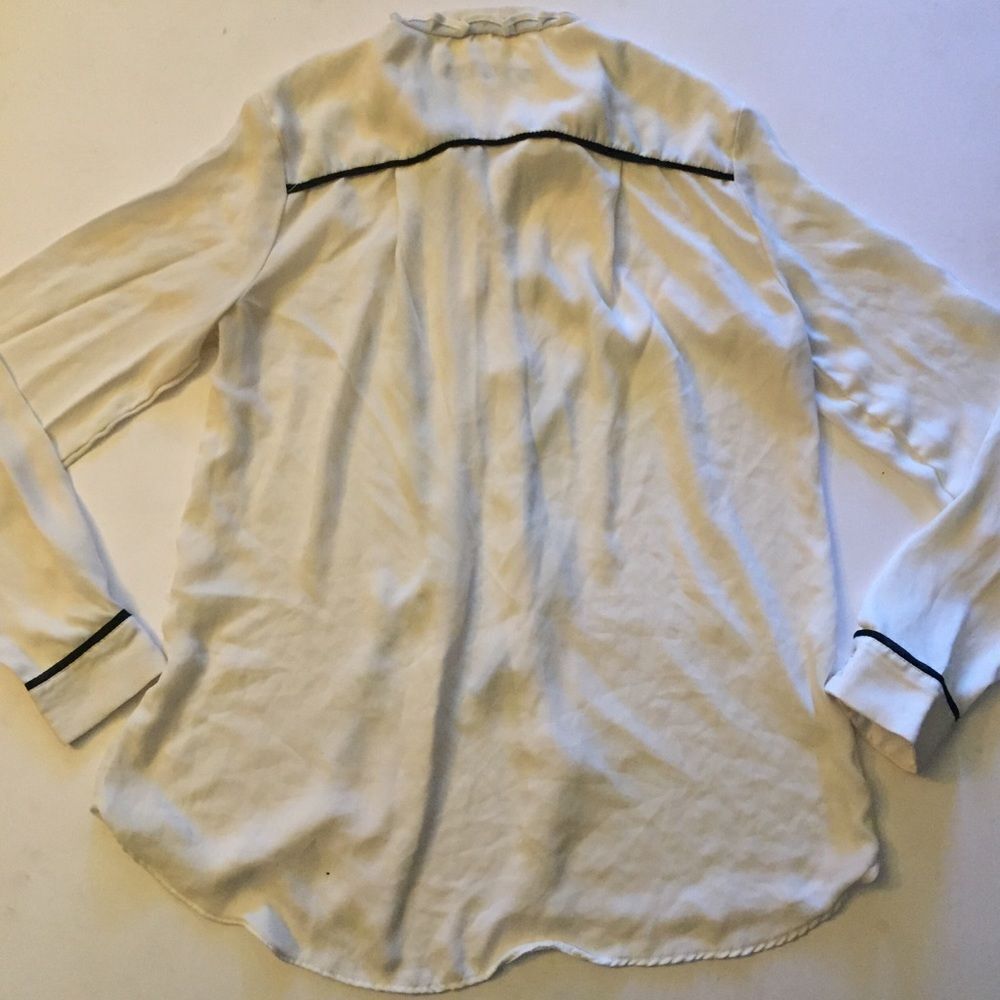 Zara Basic Ruffle Detail Button Down Shirt - Picture 9 of 10